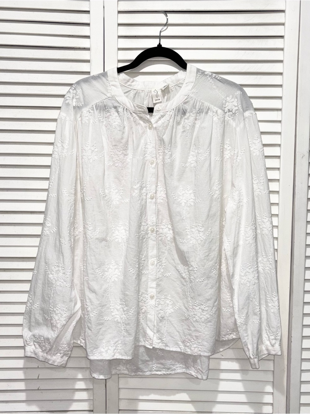 Joie White Embroidered Button-Front Women’s Top